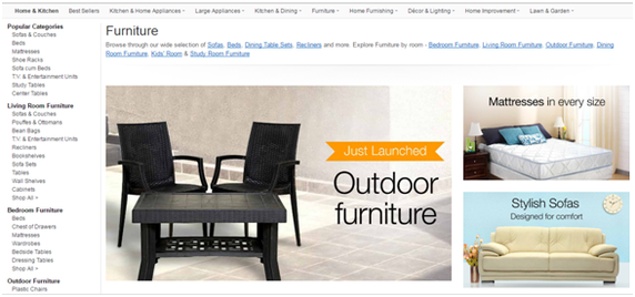 Furniture ecommerce website design, shopping cart solutions